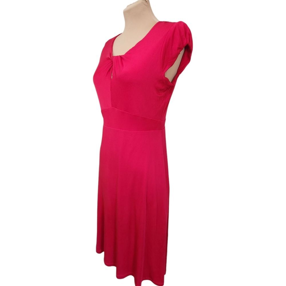 BODEN Red Silk Jersey Twist-front Midi Dress - Size 8L - Picture 5 of 10